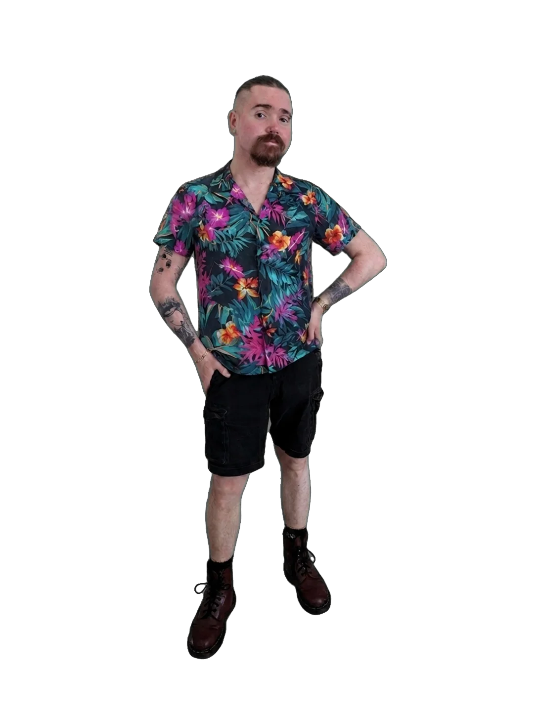 Darren Toner wearing a colourful Hawaiian shirt